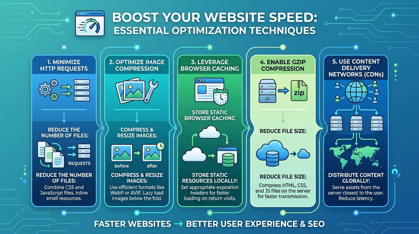 Fast-loading website performance dashboard showing optimized page speed metrics and Core Web Vitals improvements.