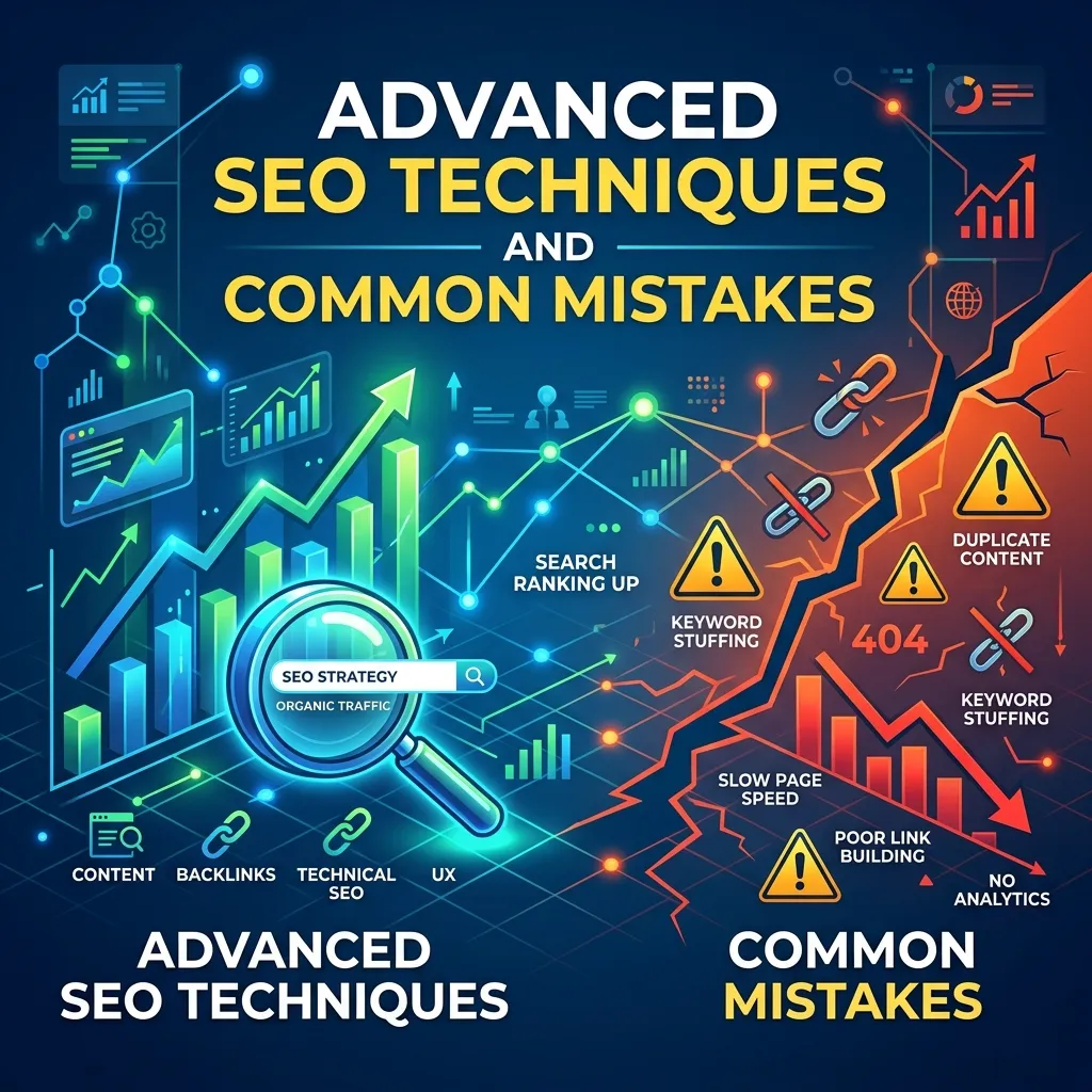 Comparison chart showing correct keyword placement vs keyword stuffing in website content.